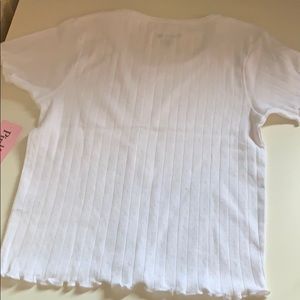 White casual top with buttons for juniors